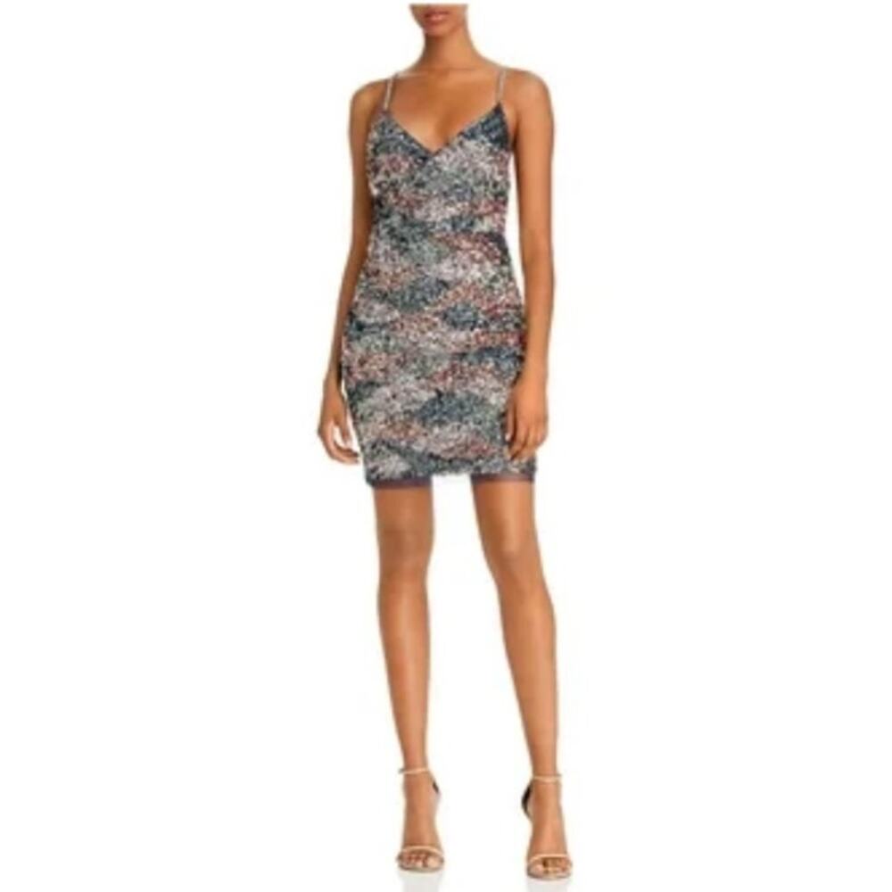 Aidan Mattox Sequin Backless Mini Sheath Cocktail… - image 10